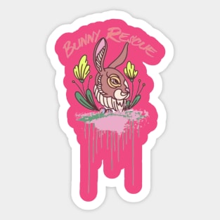 Bunny Rescue Flowers Sticker